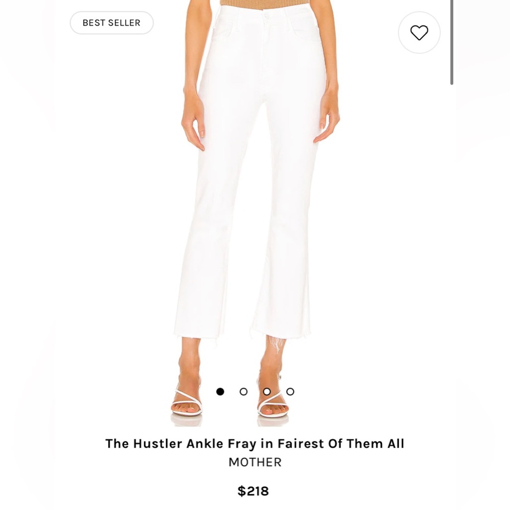 MOTHER white jeans-Hustler Ankle Fray in Fairest Of Them All- Size 25 (REVOLVE)